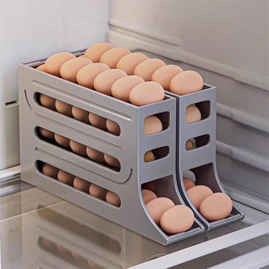 🥚Oppbevaringsstativ for egg i 4 etasjer med skråstilt design