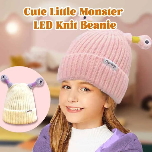 Winter Parent-Child Cute Glowing Little Monster Knit Hat