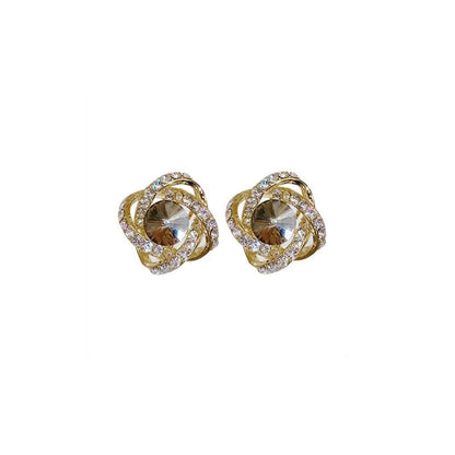 Elegant & Sparkling Irregular Flower Earrings