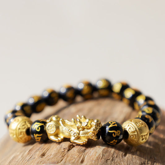 Pixiu Black Obsidian Wealth Bracelet