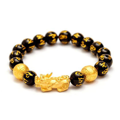 Pixiu Black Obsidian Wealth Bracelet