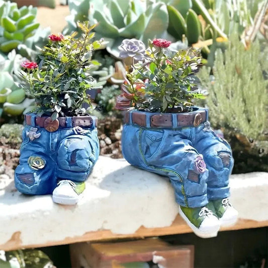 Creative 3D Jeans Shaped Flower Pot