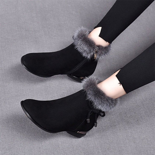 Fashionable, warm, thick and non-slip ankle boots for women