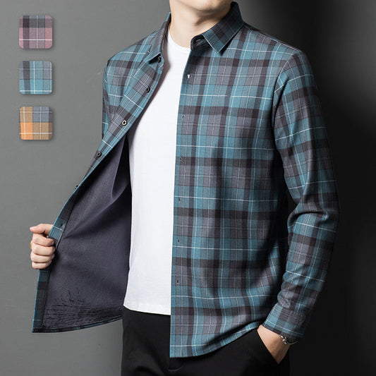 🔥60%OFF Christmas Sale🔥Men's Long Sleeve Warm Plush-Lined Plaid Shirt - Buy 2 Get Free Shipping