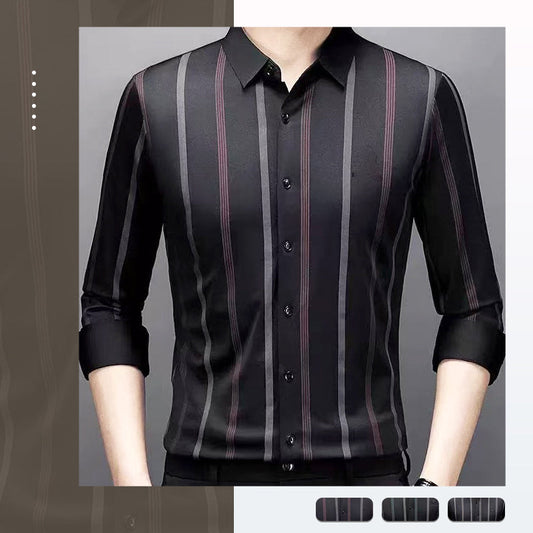 🔥60%OFF Christmas Sale🔥Men's Thickened Striped Lapel Button Down Shirts - Buy 2 Get Free Shipping