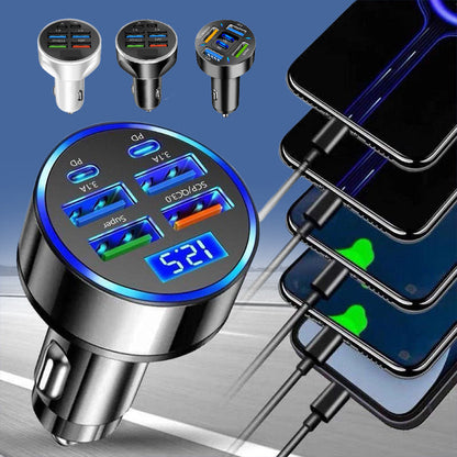 🔥HOT SALE🔥6-Port Car Charger Cigarette Lighter Adapter