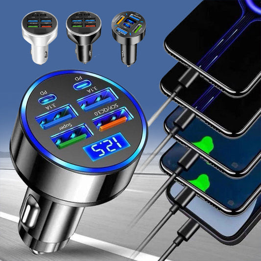 🔥HOT SALE🔥6-Port Car Charger Cigarette Lighter Adapter